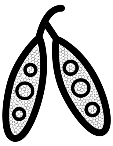 Simple Peas Dot Art Coloring Page